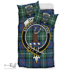 Scottish Davidson of Tulloch Clan Tartan Bedding Set - Crest Classic Scottish Plaid Tartan Plaid
