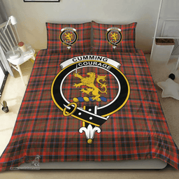Scottish Cumming Hunting Weathered Clan Tartan Bedding Set - Crest Classic Scottish Plaid Tartan Plaid
