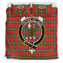 Scottish MacLaine of Loch Buie Hunting Ancient Clan Tartan Bedding Set - Crest Classic Scottish Plaid Tartan Plaid