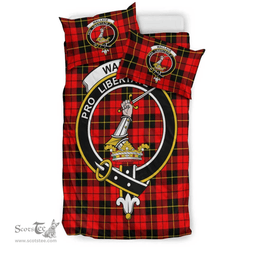 Scottish Wallace Hunting Red Clan Tartan Bedding Set - Crest Classic Scottish Plaid Tartan Plaid