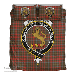 Scottish MacKintosh Hunting Weathered Clan Tartan Bedding Set - Crest Classic Scottish Plaid Tartan Plaid