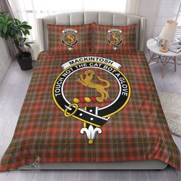 Scottish MacKintosh Hunting Weathered Clan Tartan Bedding Set - Crest Classic Scottish Plaid Tartan Plaid