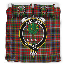 Scottish Anderson of Arbrake Clan Tartan Bedding Set - Crest Classic Scottish Plaid Tartan Plaid