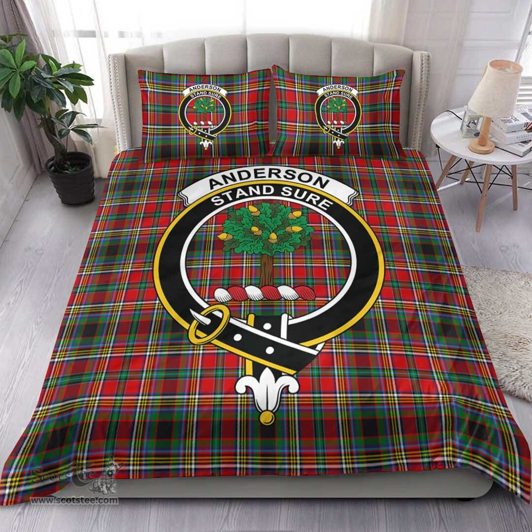 Scottish Anderson of Arbrake Clan Tartan Bedding Set - Crest Classic Scottish Plaid Tartan Plaid