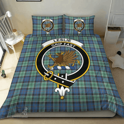 Scottish Leslie Hunting Clan Tartan Bedding Set - Crest Classic Scottish Plaid Tartan Plaid