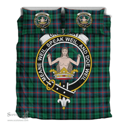 Scottish Urquhart Broad Red Ancient Clan Tartan Bedding Set - Crest Classic Scottish Plaid Tartan Plaid