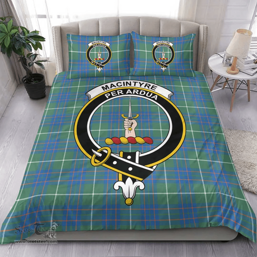 Scottish MacIntyre Hunting Ancient Clan Tartan Bedding Set - Crest Classic Scottish Plaid Tartan Plaid