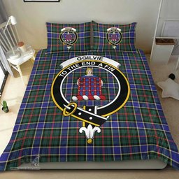 Scottish Ogilvie of Airlie Ancient Clan Tartan Bedding Set - Crest Classic Scottish Plaid Tartan Plaid