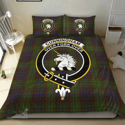 Scottish Cunningham Hunting Modern Clan Tartan Bedding Set - Crest Classic Scottish Plaid Tartan Plaid