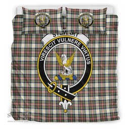 Scottish Stewart Dress Ancient Clan Tartan Bedding Set - Crest Classic Scottish Plaid Tartan Plaid