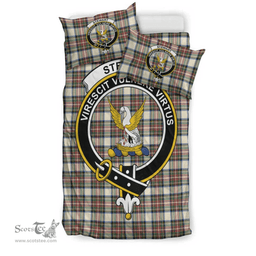 Scottish Stewart Dress Ancient Clan Tartan Bedding Set - Crest Classic Scottish Plaid Tartan Plaid