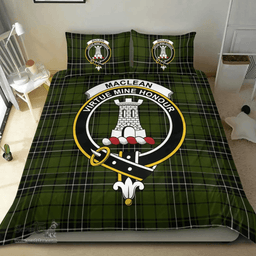 Scottish MacLean Hunting Ancient Clan Tartan Bedding Set - Crest Classic Scottish Plaid Tartan Plaid