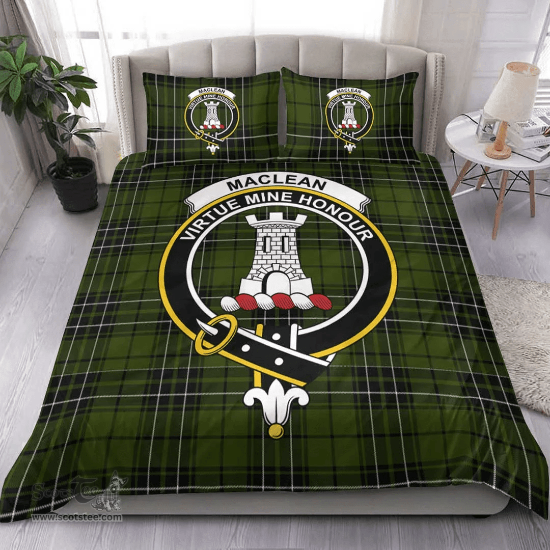 Scottish MacLean Hunting Ancient Clan Tartan Bedding Set - Crest Classic Scottish Plaid Tartan Plaid
