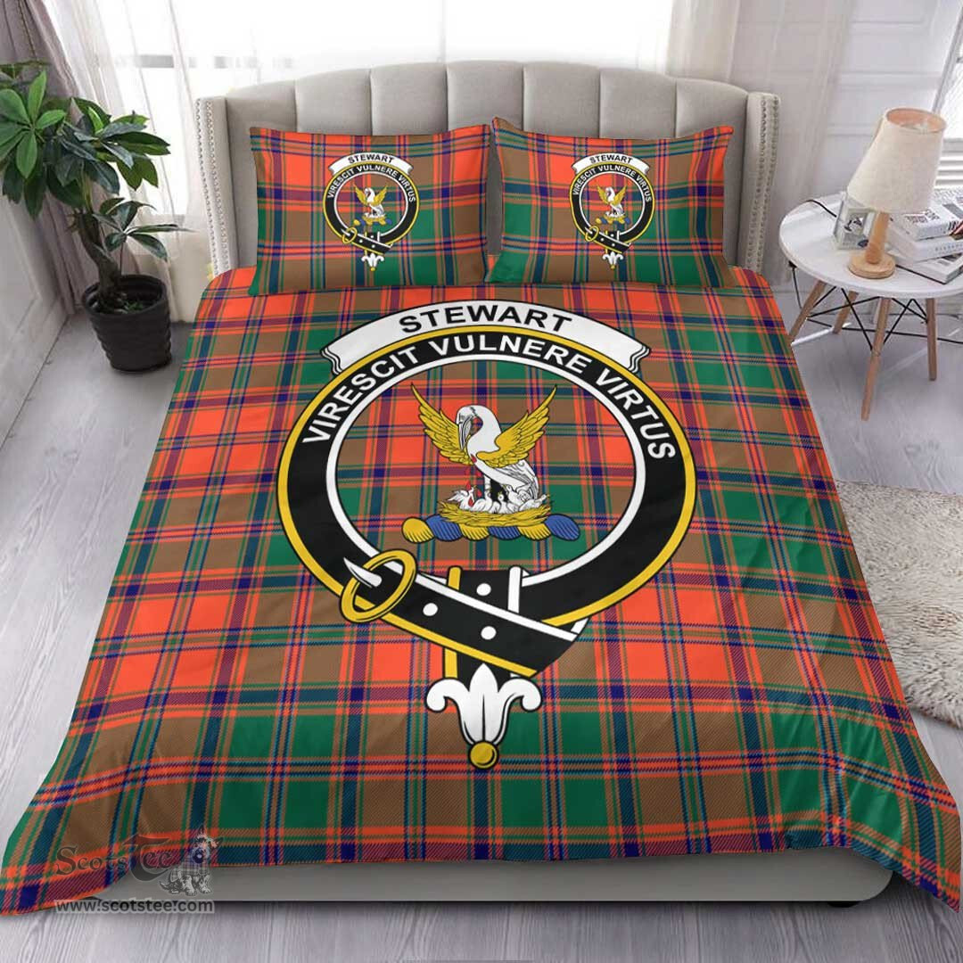 Scottish Stewart of Appin Ancient Clan Tartan Bedding Set - Crest Classic Scottish Plaid Tartan Plaid