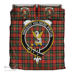 Scottish Stewart Royal Modern Clan Tartan Bedding Set - Crest Classic Scottish Plaid Tartan Plaid