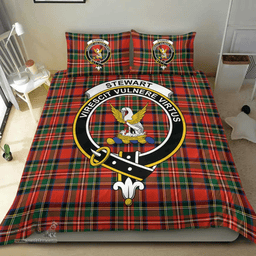 Scottish Stewart Royal Modern Clan Tartan Bedding Set - Crest Classic Scottish Plaid Tartan Plaid