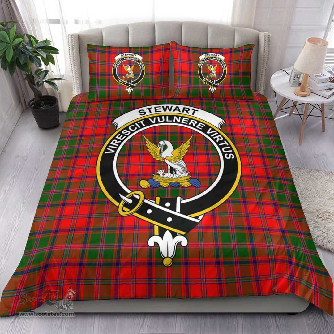 Scottish Stewart of Appin Modern Clan Tartan Bedding Set - Crest Classic Scottish Plaid Tartan Plaid