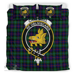 Scottish Campbell of Cawdor Modern Clan Tartan Bedding Set - Crest Classic Scottish Plaid Tartan Plaid