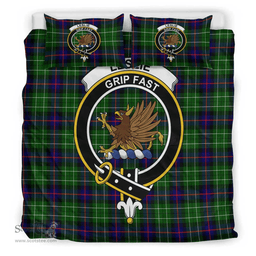 Scottish Leslie Hunting Ancient Clan Tartan Bedding Set - Crest Classic Scottish Plaid Tartan Plaid