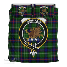 Scottish Leslie Hunting Ancient Clan Tartan Bedding Set - Crest Classic Scottish Plaid Tartan Plaid