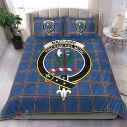 Scottish MacLaine of Loch Buie Clan Tartan Bedding Set - Crest Classic Scottish Plaid Tartan Plaid