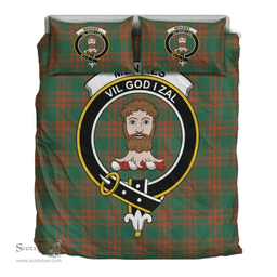 Scottish Menzies Green Ancient Clan Tartan Bedding Set - Crest Classic Scottish Plaid Tartan Plaid