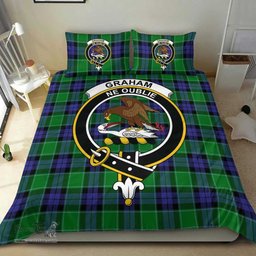 Scottish Graham of Menteith Modern Clan Tartan Bedding Set - Crest Classic Scottish Plaid Tartan Plaid