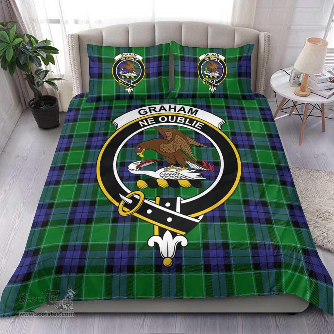 Scottish Graham of Menteith Modern Clan Tartan Bedding Set - Crest Classic Scottish Plaid Tartan Plaid