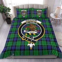 Scottish Graham of Menteith Modern Clan Tartan Bedding Set - Crest Classic Scottish Plaid Tartan Plaid