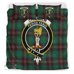 Scottish Chisholm Hunting Ancient Clan Tartan Bedding Set - Crest Classic Scottish Plaid Tartan Plaid