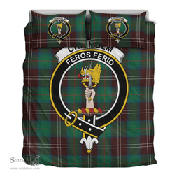 Scottish Chisholm Hunting Ancient Clan Tartan Bedding Set - Crest Classic Scottish Plaid Tartan Plaid