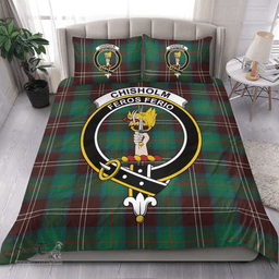 Scottish Chisholm Hunting Ancient Clan Tartan Bedding Set - Crest Classic Scottish Plaid Tartan Plaid
