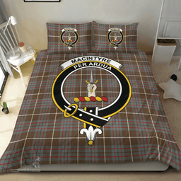 Scottish MacIntyre Hunting Weathered Clan Tartan Bedding Set - Crest Classic Scottish Plaid Tartan Plaid