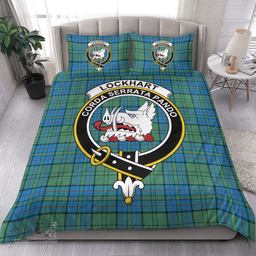 Scottish Lockhart Modern Clan Tartan Bedding Set - Crest Classic Scottish Plaid Tartan Plaid
