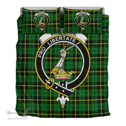 Scottish Wallace Hunting Green Clan Tartan Bedding Set - Crest Classic Scottish Plaid Tartan Plaid