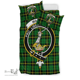 Scottish Wallace Hunting Green Clan Tartan Bedding Set - Crest Classic Scottish Plaid Tartan Plaid