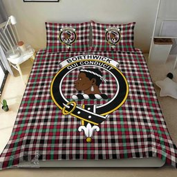 Scottish Borthwick Dress Ancient Clan Tartan Bedding Set - Crest Classic Scottish Plaid Tartan Plaid