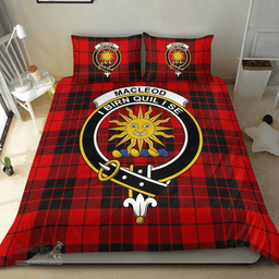 Scottish MacLeod of Raasay Clan Tartan Bedding Set - Crest Classic Scottish Plaid Tartan Plaid