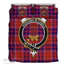 Scottish Cameron of Lochiel Modern Clan Tartan Bedding Set - Crest Classic Scottish Plaid Tartan Plaid
