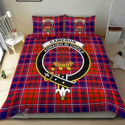 Scottish Cameron of Lochiel Modern Clan Tartan Bedding Set - Crest Classic Scottish Plaid Tartan Plaid