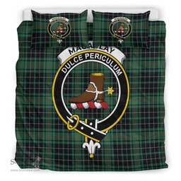 Scottish MacAulay Hunting Ancient Clan Tartan Bedding Set - Crest Classic Scottish Plaid Tartan Plaid