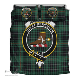 Scottish MacAulay Hunting Ancient Clan Tartan Bedding Set - Crest Classic Scottish Plaid Tartan Plaid