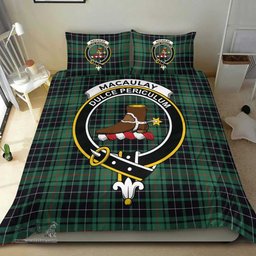 Scottish MacAulay Hunting Ancient Clan Tartan Bedding Set - Crest Classic Scottish Plaid Tartan Plaid