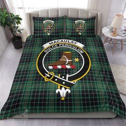 Scottish MacAulay Hunting Ancient Clan Tartan Bedding Set - Crest Classic Scottish Plaid Tartan Plaid