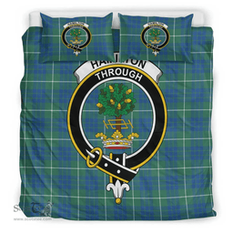 Scottish Hamilton Hunting Ancient Clan Tartan Bedding Set - Crest Classic Scottish Plaid Tartan Plaid