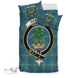 Scottish Hamilton Hunting Ancient Clan Tartan Bedding Set - Crest Classic Scottish Plaid Tartan Plaid