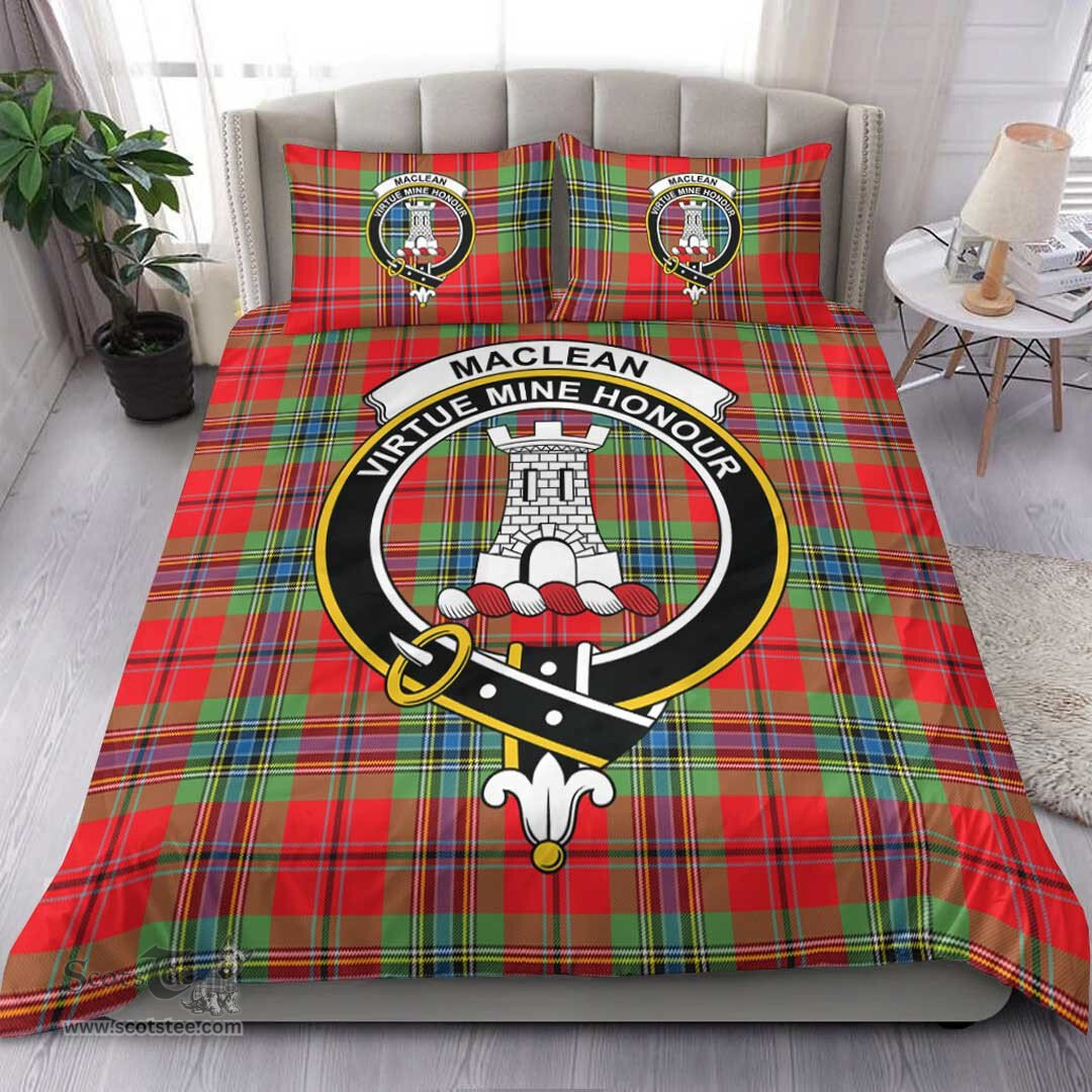 Scottish MacLean of Duart Modern Clan Tartan Bedding Set - Crest Classic Scottish Plaid Tartan Plaid