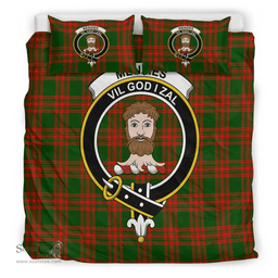 Scottish Menzies Green Modern Clan Tartan Bedding Set - Crest Classic Scottish Plaid Tartan Plaid