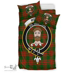 Scottish Menzies Green Modern Clan Tartan Bedding Set - Crest Classic Scottish Plaid Tartan Plaid