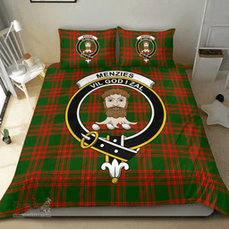 Scottish Menzies Green Modern Clan Tartan Bedding Set - Crest Classic Scottish Plaid Tartan Plaid
